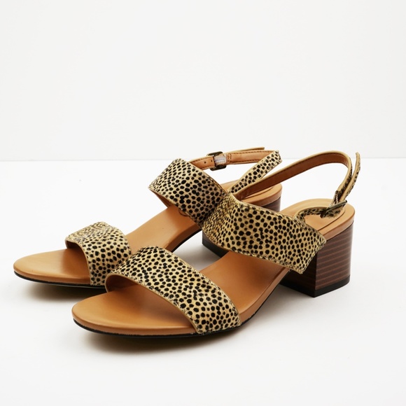 New JCREW Calf Hair Low Block-Heel Sandals - Picture 5 of 5